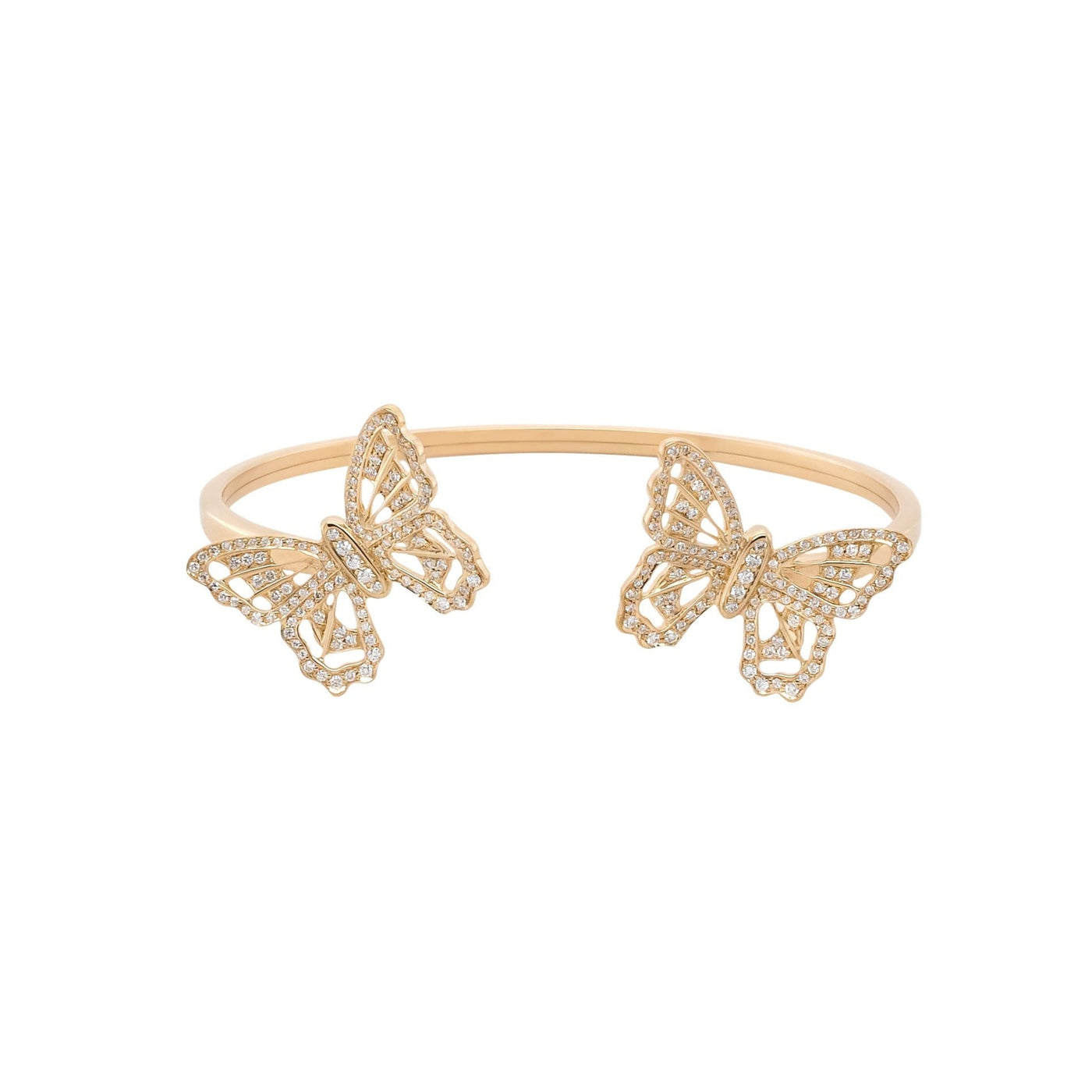 Diamond Butterly Bangle in 18k Yellow Gold