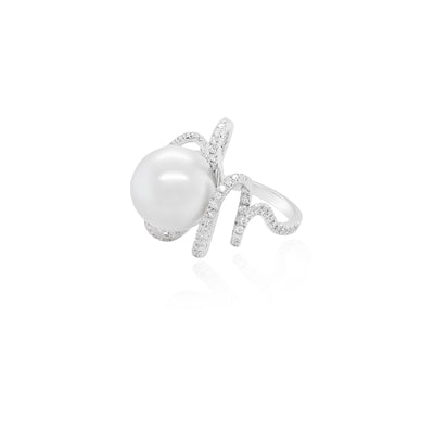 Pearl and Diamond Cocktail Ring