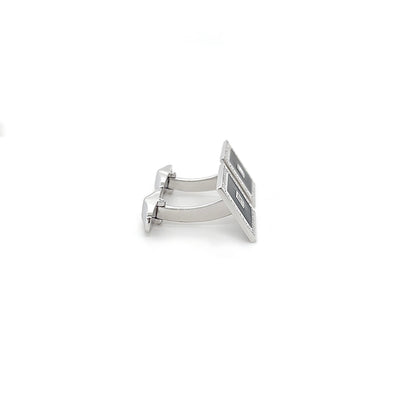 Diamond and Black Enamel Cufflinks