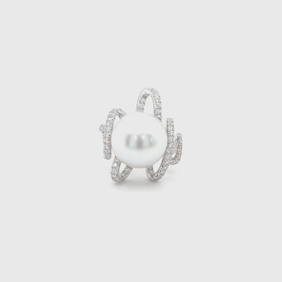 Pearl and Diamond Cocktail Ring