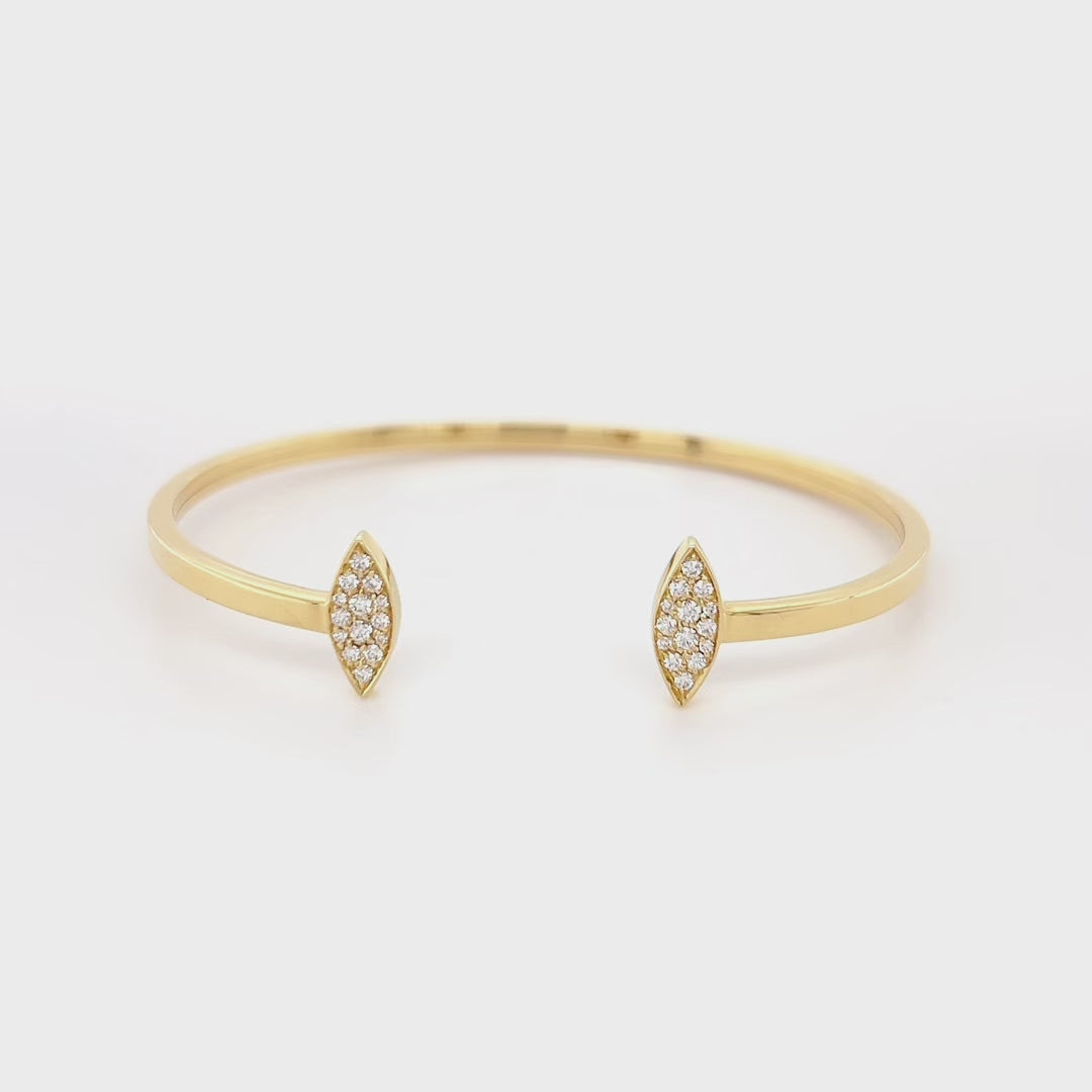 Marquise Shaped Diamond Bangle